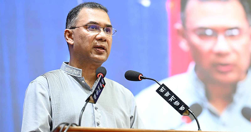 বক্তব্য রাখছেন প্রধানমন্ত্রী তারেক রহমান। ছবি: ভিডিও থেকে নেওয়া