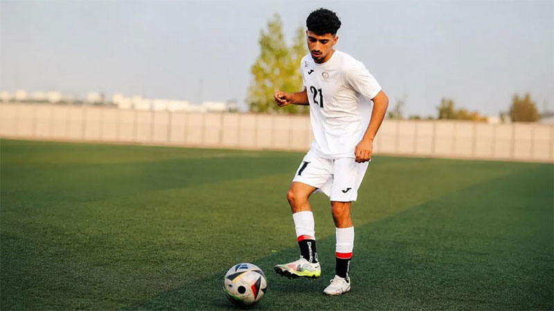 ফিলিস্তিনের জাতীয় যুব ফুটবল দলের সদস্য ফাদি হামদাল্লাহ আল-নাসান। ছবি: সংগৃহীত