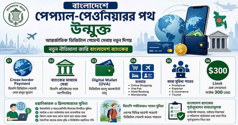 পেপ্যাল–পেওনিয়ারের পথ খুলে দিল বাংলাদেশ ব্যাংক