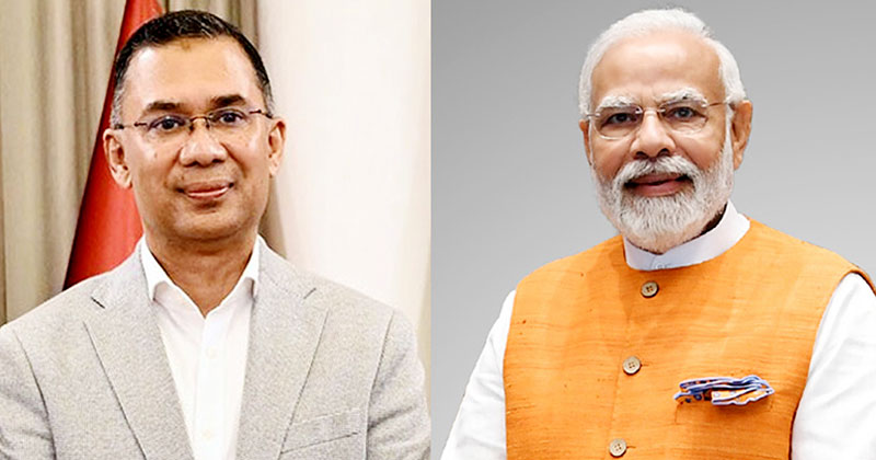 প্রধানমন্ত্রী তারেক রহমান ও ভারতের প্রধানমন্ত্রী নরেন্দ্র মোদি। ফাইল ছবি