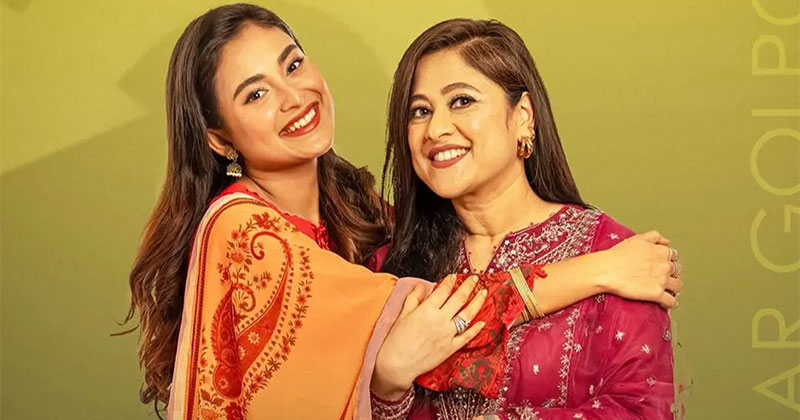 ‘ফিরে আসার গল্প’-এর পোস্টারে অভিনেত্রী তটিনী (বাঁয়ে) ও সুমাইয়া শিমু