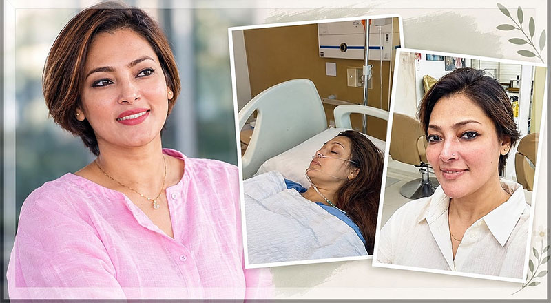 উপস্থাপিকা সামিয়া আফরিন। ইনসেট-এ তার সাম্প্রতিক অবস্থা, ভিডিও থেকে নেওয়া।