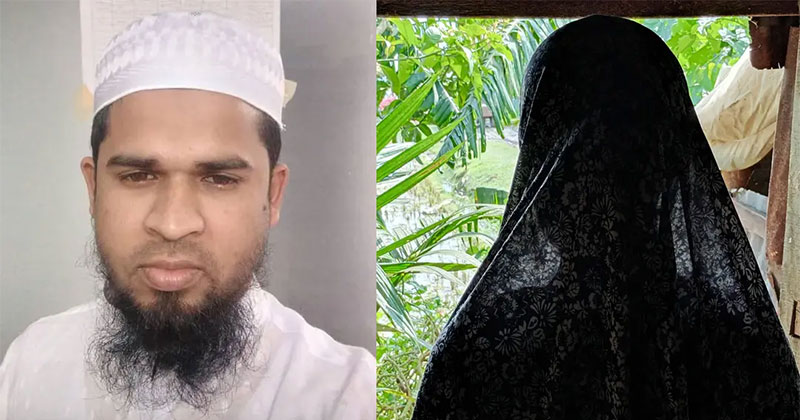 বামে অভিযুক্ত শিক্ষক আমান উল্লাহ মাহমুদী সাগর