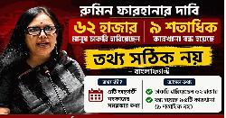 সংসদে রুমিনের ৬২ হাজার চাকরি হারানোর দাবি,তথ্যটি বিভ্রান্তিকর