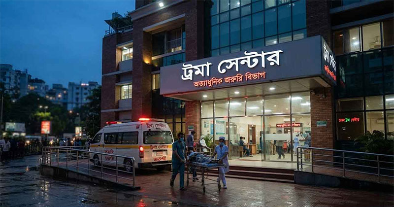 ট্রমা সেন্টারের প্রতীকী ছবি। এআই দিয়ে তৈরি
