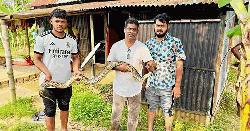 মাছের জালে আটকে পড়া অজগর অক্ষত উদ্ধার