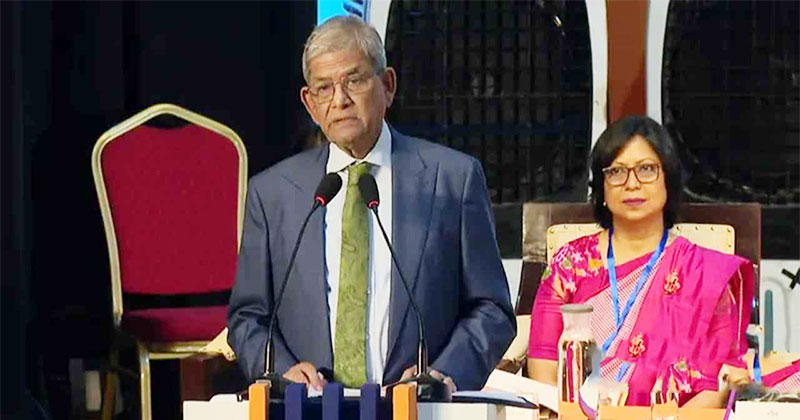 বক্তব্য রাখছেন রাষ্ট্রপতি মির্জা ফখরুল ইসলাম আলমগীর। ছবি: সংগৃহীত