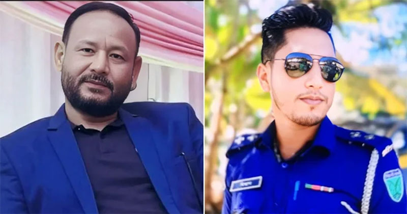 নিহত বিএনপি নেতা রফিকুল ইসলাম (রফিক মোল্লা) ও এসআই মো. মিজানুর রহমান। ছবি: সংগৃহীত
